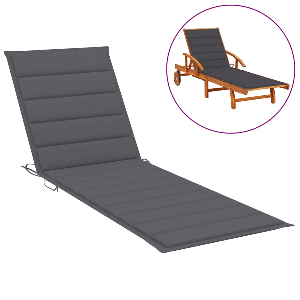 Sonnenliegen-Auflage Anthrazit 200x70x3 cm Stoff