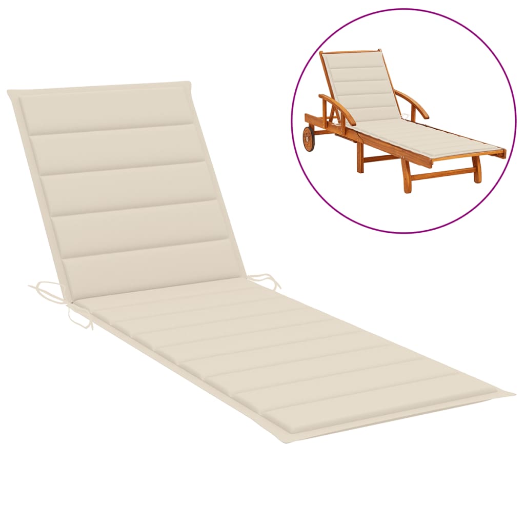Sonnenliegen-Auflage Creme 200x70x3 cm Stoff