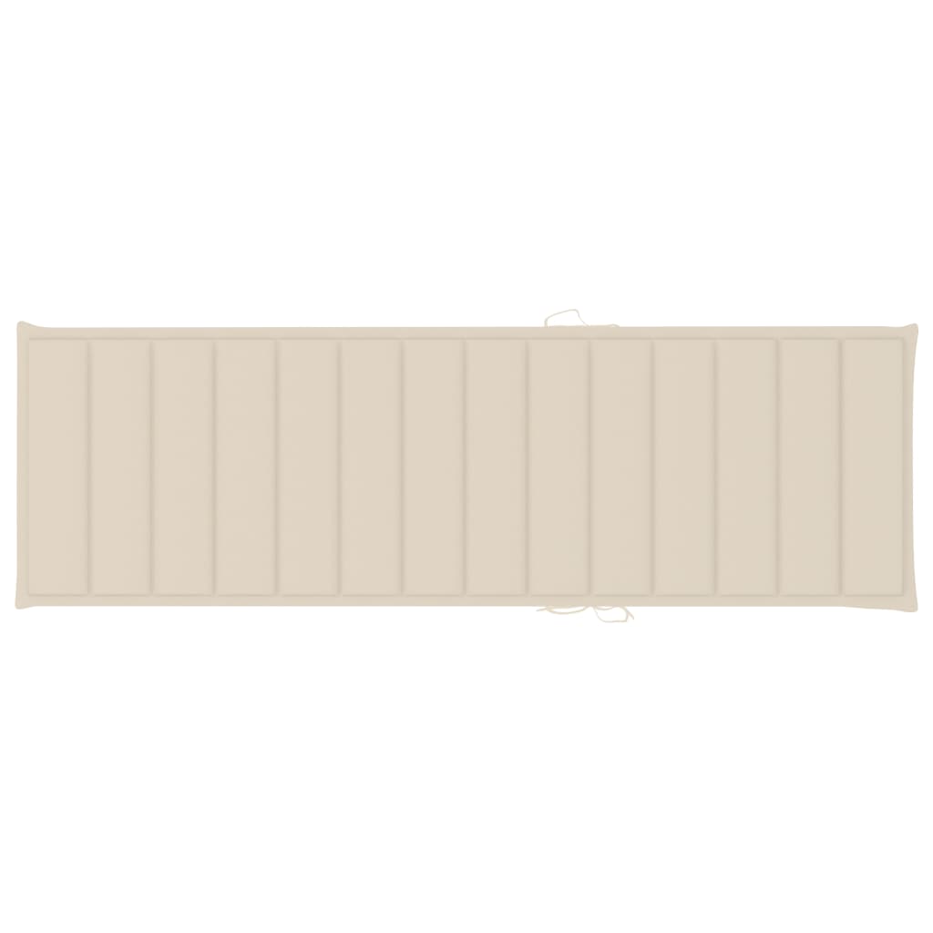 Sonnenliegen-Auflage Creme 200x70x3 cm Stoff