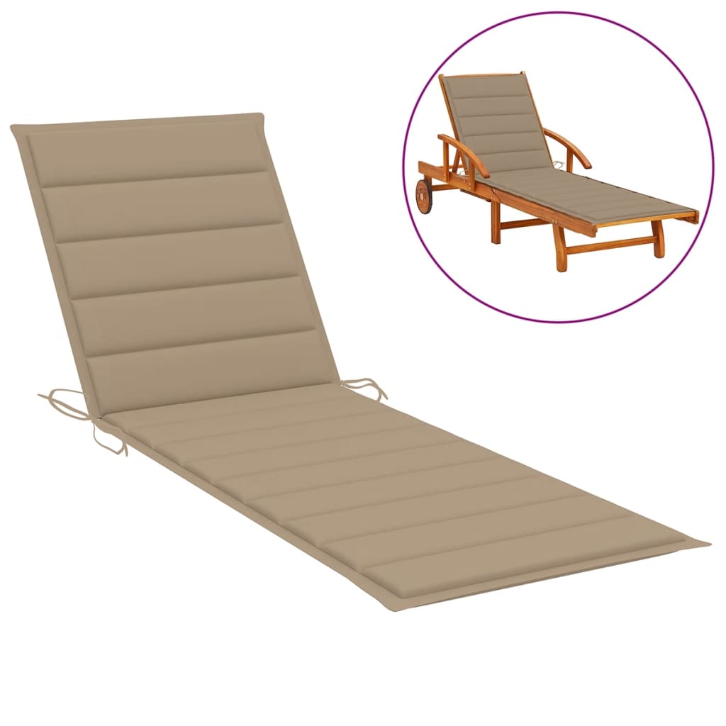 Sonnenliegen-Auflage Beige 200x70x3 cm Oxford-Gewebe