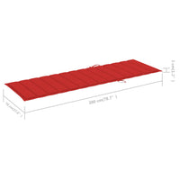 Thumbnail for Sonnenliegen-Auflage Rot 200x70x3 cm Oxford-Gewebe
