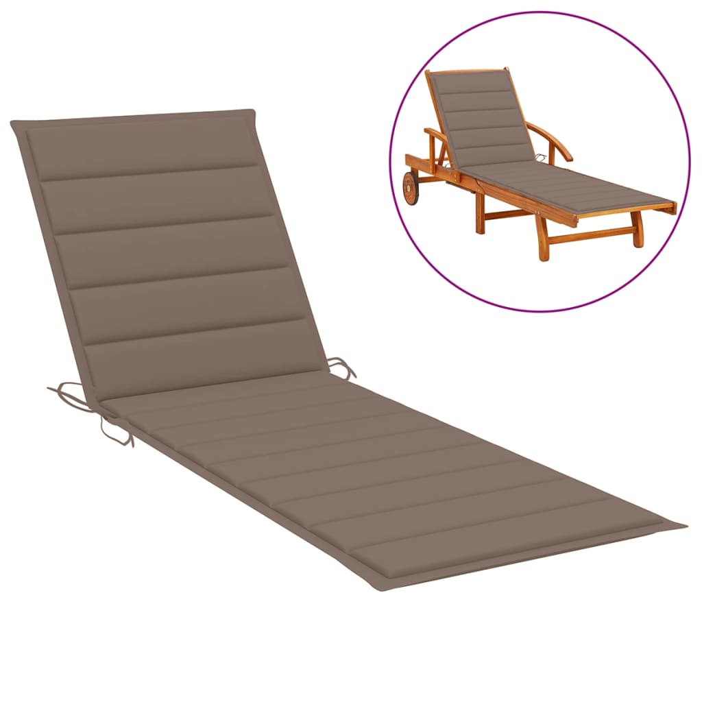 Sonnenliegen-Auflage Taupe 200x70x3 cm Stoff