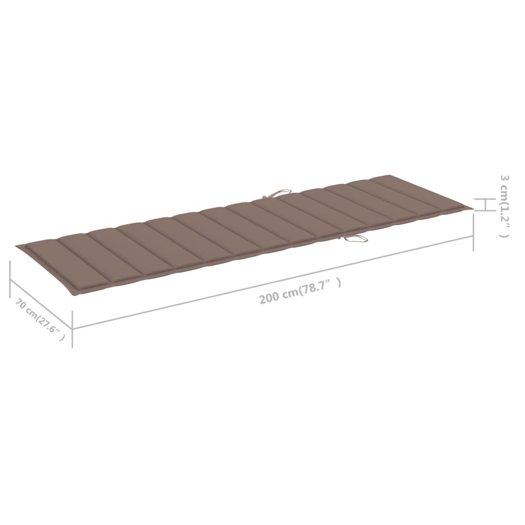Sonnenliegen-Auflage Taupe 200x70x3 cm Stoff