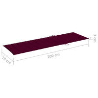 Thumbnail for Sonnenliegen-Auflage Weinrot 200x70x3 cm Oxford-Gewebe