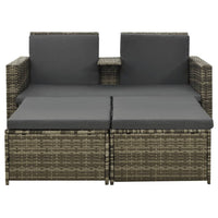 Thumbnail for 3-tlg. Garten-Lounge-Set mit Auflagen Poly Rattan Grau