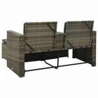 Thumbnail for 3-tlg. Garten-Lounge-Set mit Auflagen Poly Rattan Grau