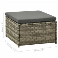 Thumbnail for 3-tlg. Garten-Lounge-Set mit Auflagen Poly Rattan Grau
