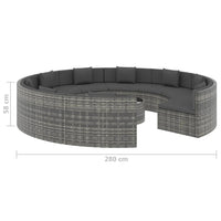 Thumbnail for 10-tlg. Garten-Lounge-Set mit Auflagen Poly Rattan Grau