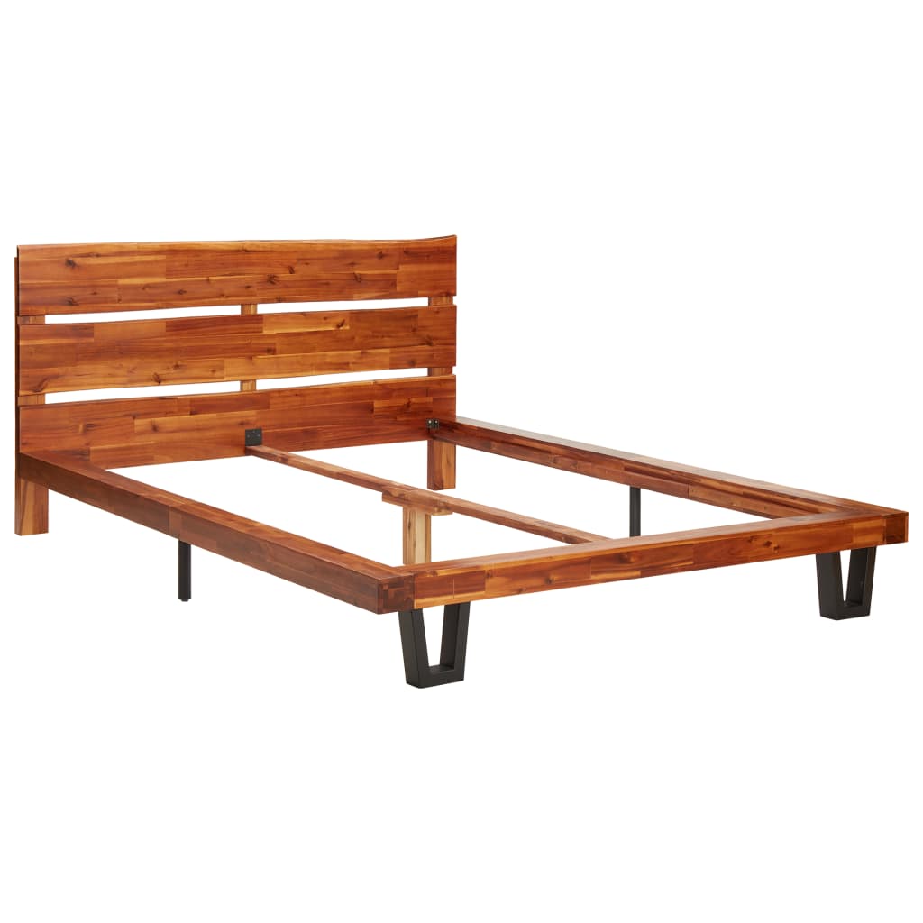 Massivholzbett mit Baumkante Akazie 120 cm
