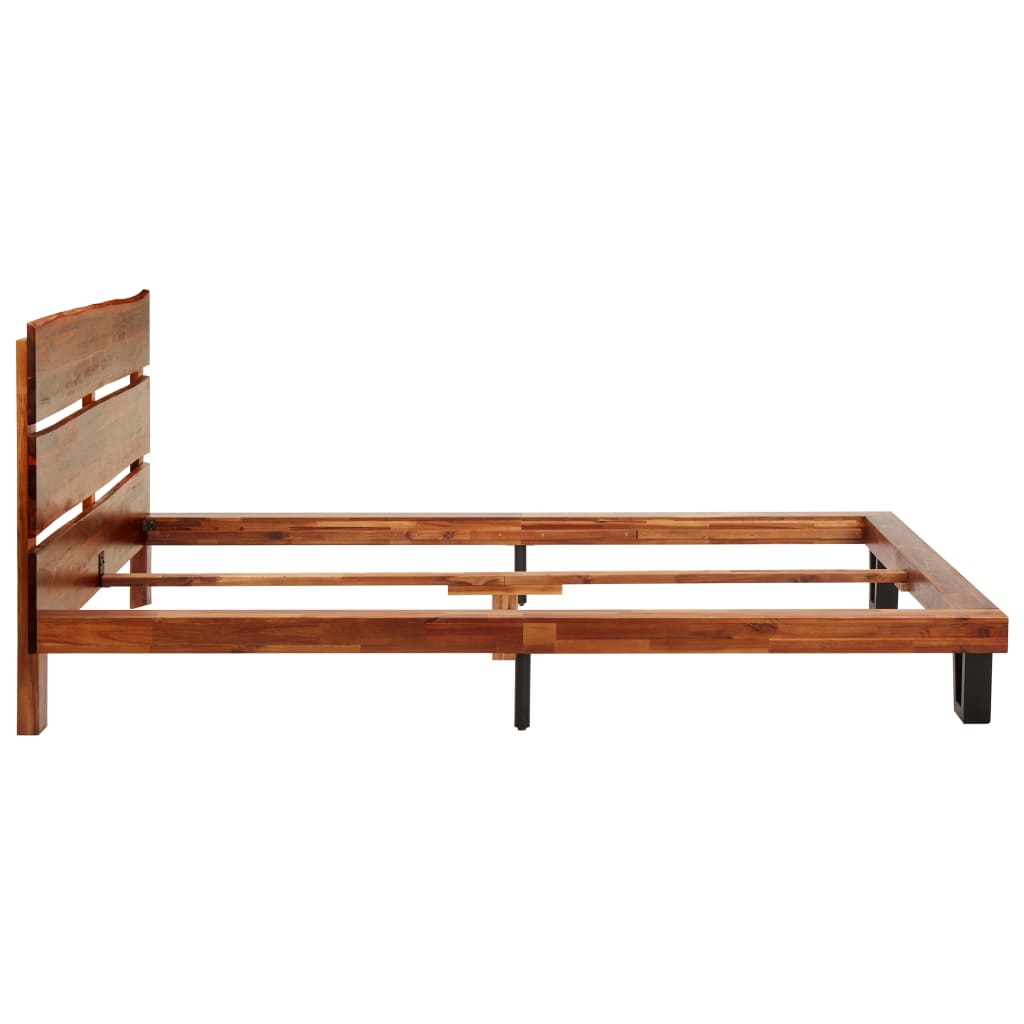 Massivholzbett mit Baumkante Akazie 120 cm
