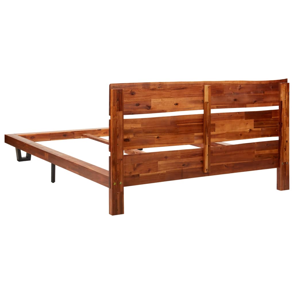 Massivholzbett mit Baumkante Akazie 120 cm