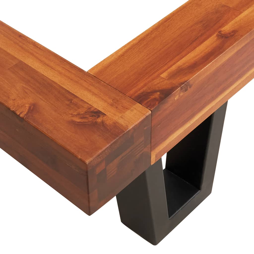 Massivholzbett mit Baumkante Akazie 120 cm