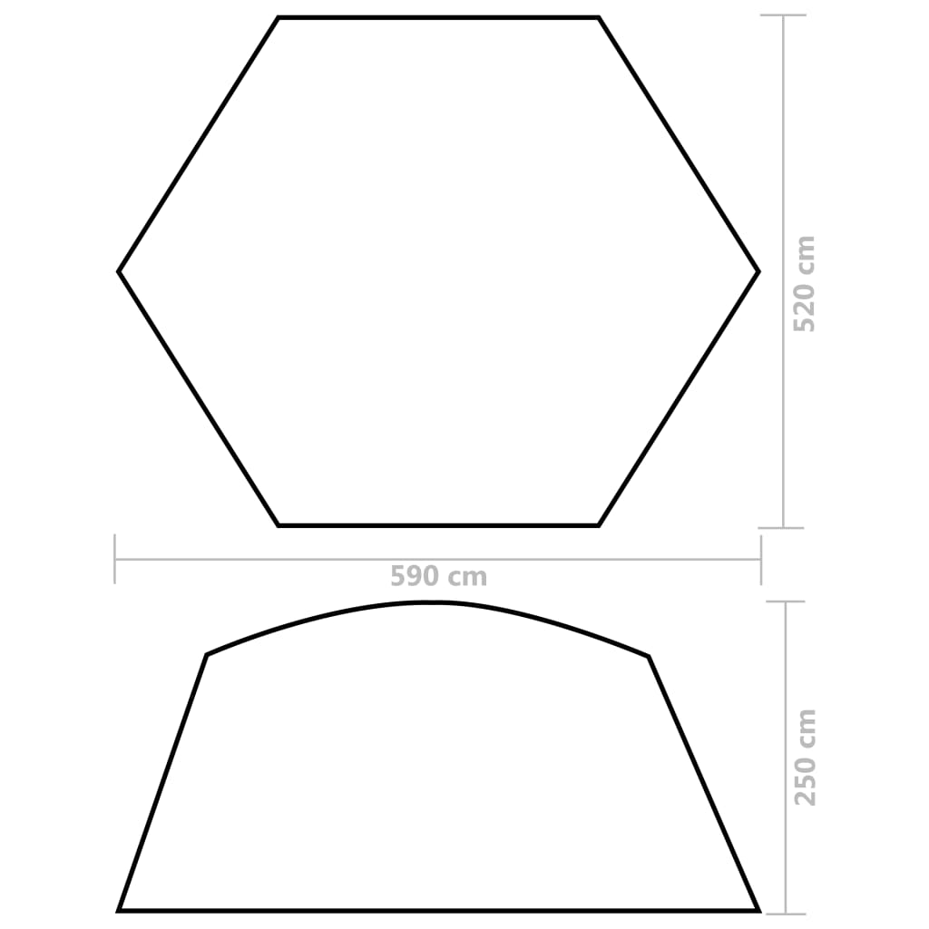 Poolzelt Stoff 590x520x250 cm Grün