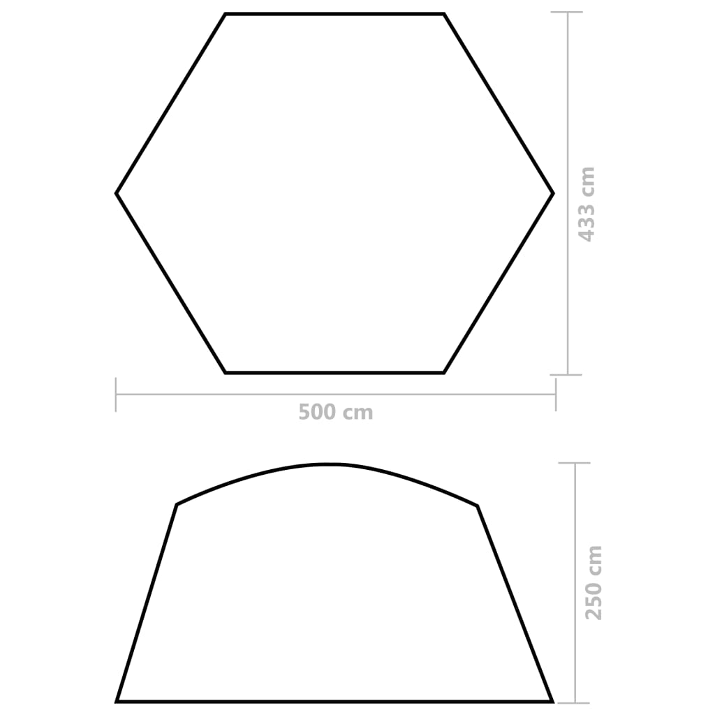 Poolzelt Stoff 500x433x250 cm Grau
