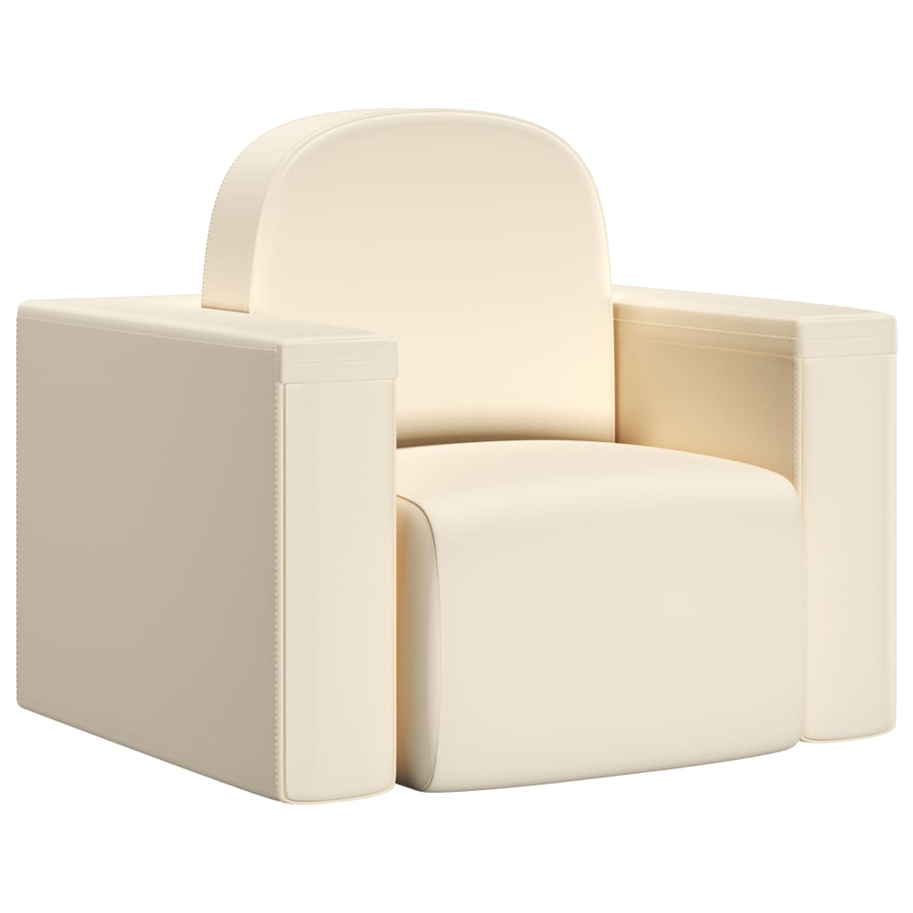2-in-1 Kindersofa Weiß Kunstleder