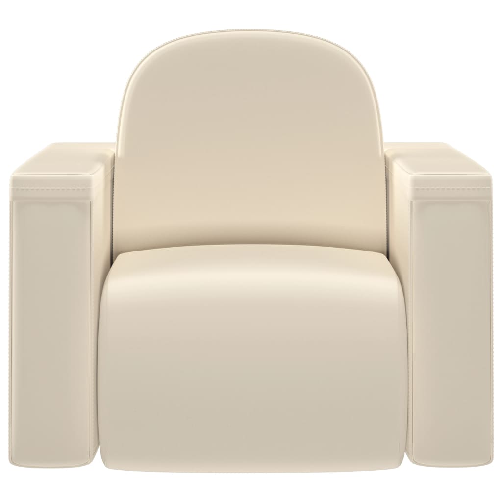 2-in-1 Kindersofa Weiß Kunstleder