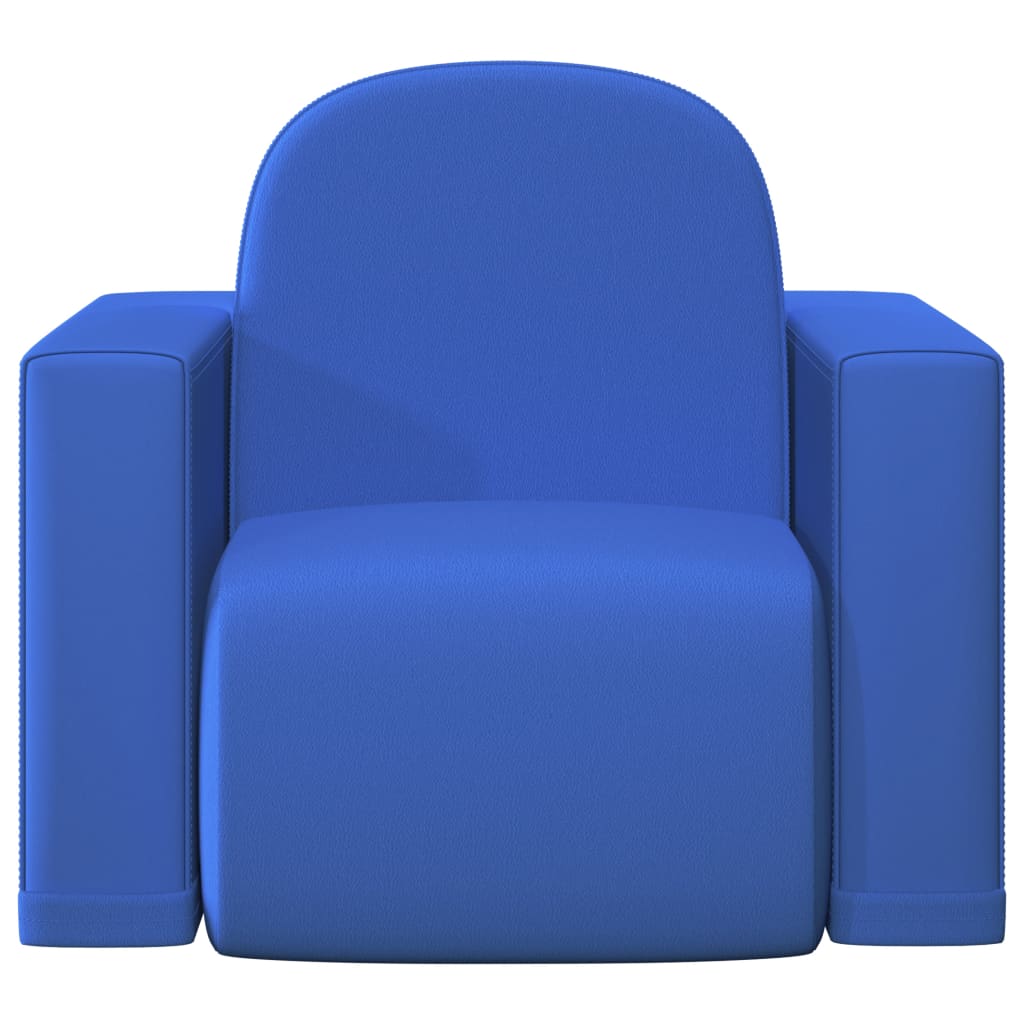 2-in-1 Kindersofa Blau Kunstleder