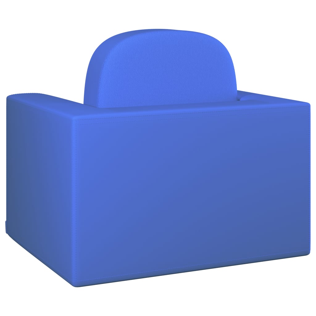 2-in-1 Kindersofa Blau Kunstleder