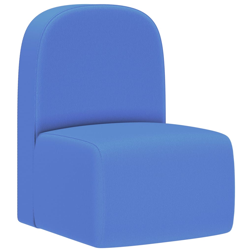 2-in-1 Kindersofa Blau Kunstleder