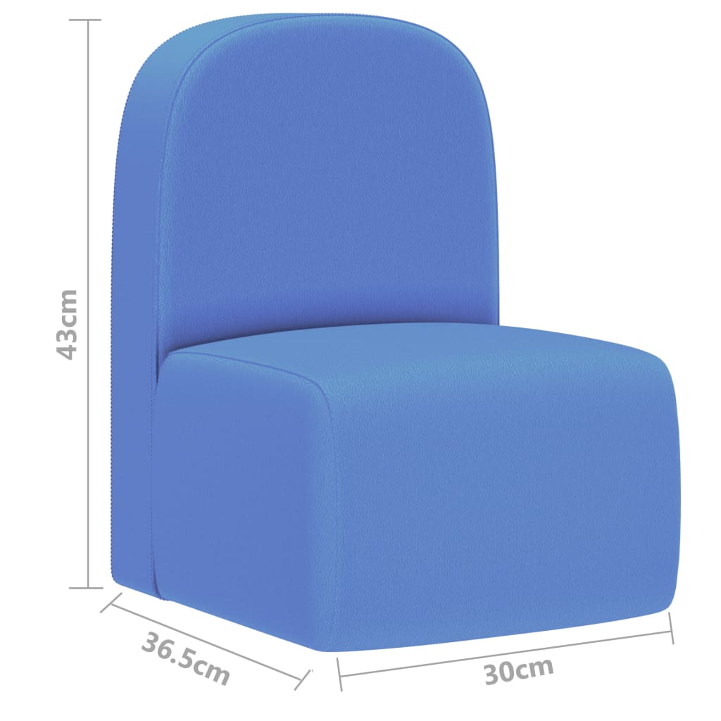 2-in-1 Kindersofa Blau Kunstleder