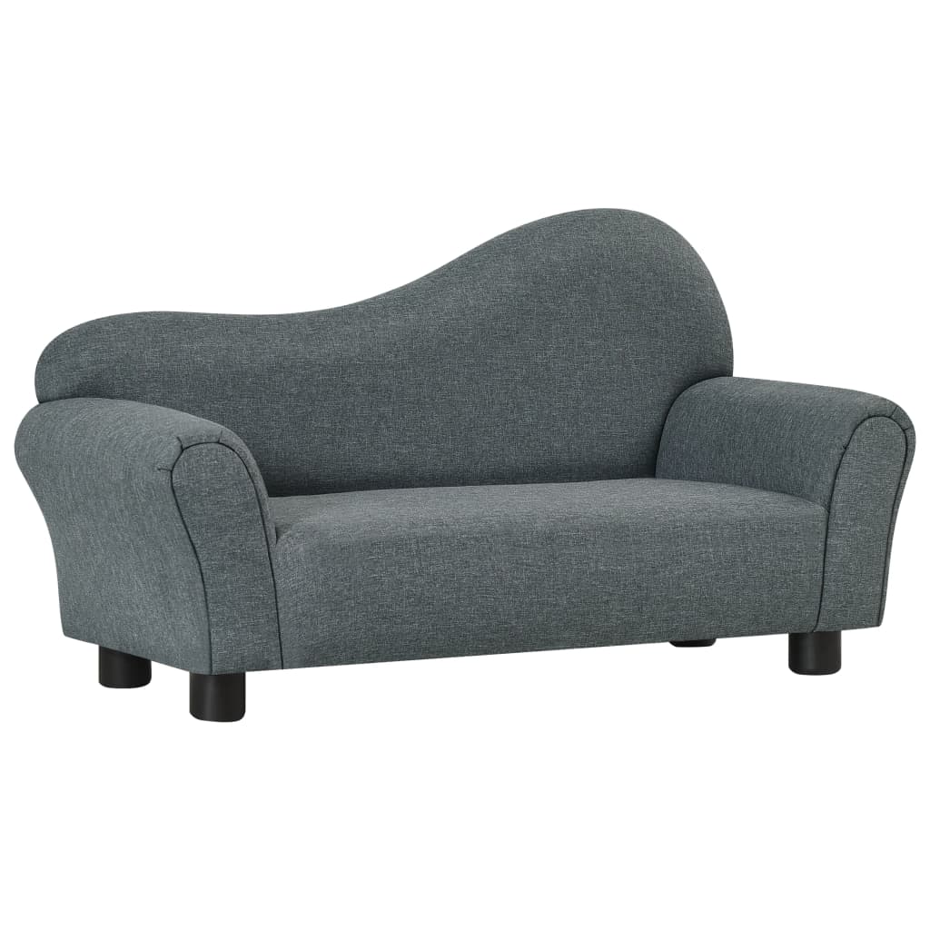Kindersofa Grau Stoff