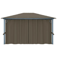 Thumbnail for Pavillon mit Vorhang 400x300 cm Taupe Aluminium