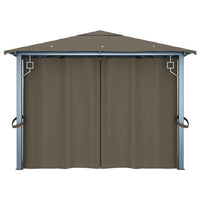 Thumbnail for Pavillon mit Vorhang 400x300 cm Taupe Aluminium
