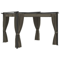 Thumbnail for Pavillon mit Vorhängen 3x3 m Taupe Stahl