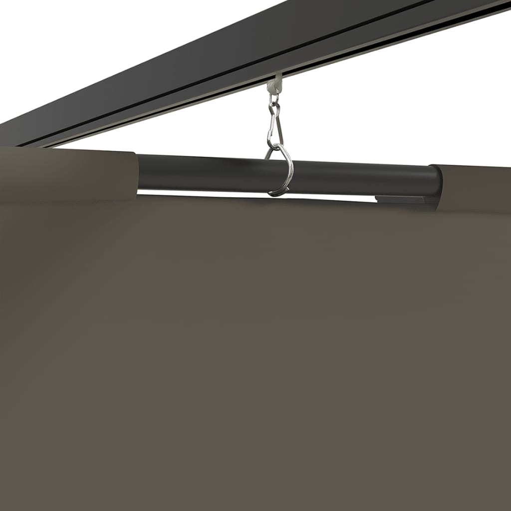 Pavillon mit Vorhängen 3x3 m Taupe Stahl