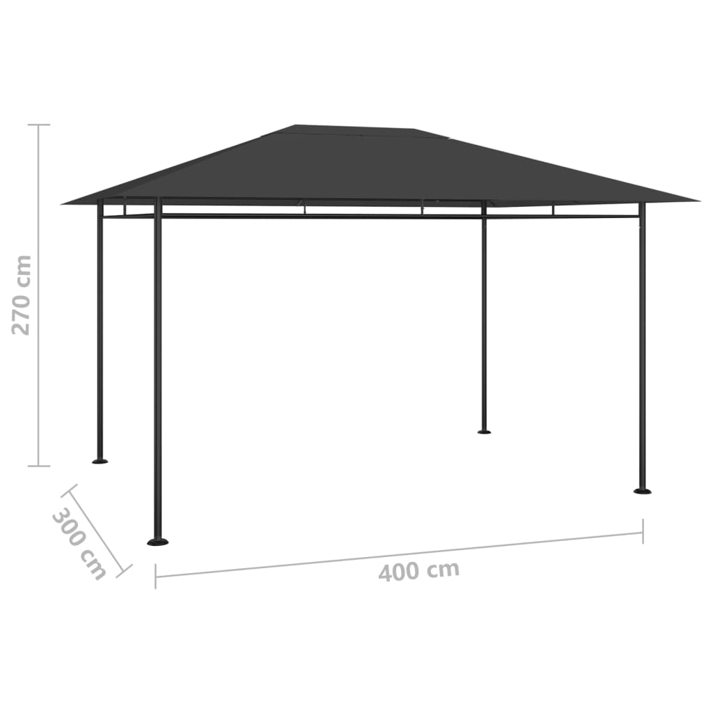Pavillon 4x3x2,7 m Anthrazit 180 g/m²