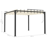 Thumbnail for Pavillon mit Lamellendach 3x3 m Creme Stoff und Aluminium