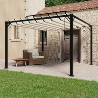Thumbnail for Pavillon mit Lamellendach 3x3 m Creme Stoff und Aluminium