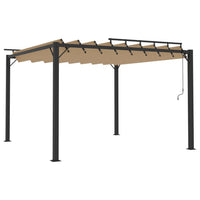 Thumbnail for Pavillon mit Lamellendach 3x3 m Taupe Stoff und Aluminium