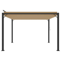 Thumbnail for Pavillon mit Lamellendach 3x3 m Taupe Stoff und Aluminium