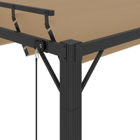 Thumbnail for Pavillon mit Lamellendach 3x3 m Taupe Stoff und Aluminium