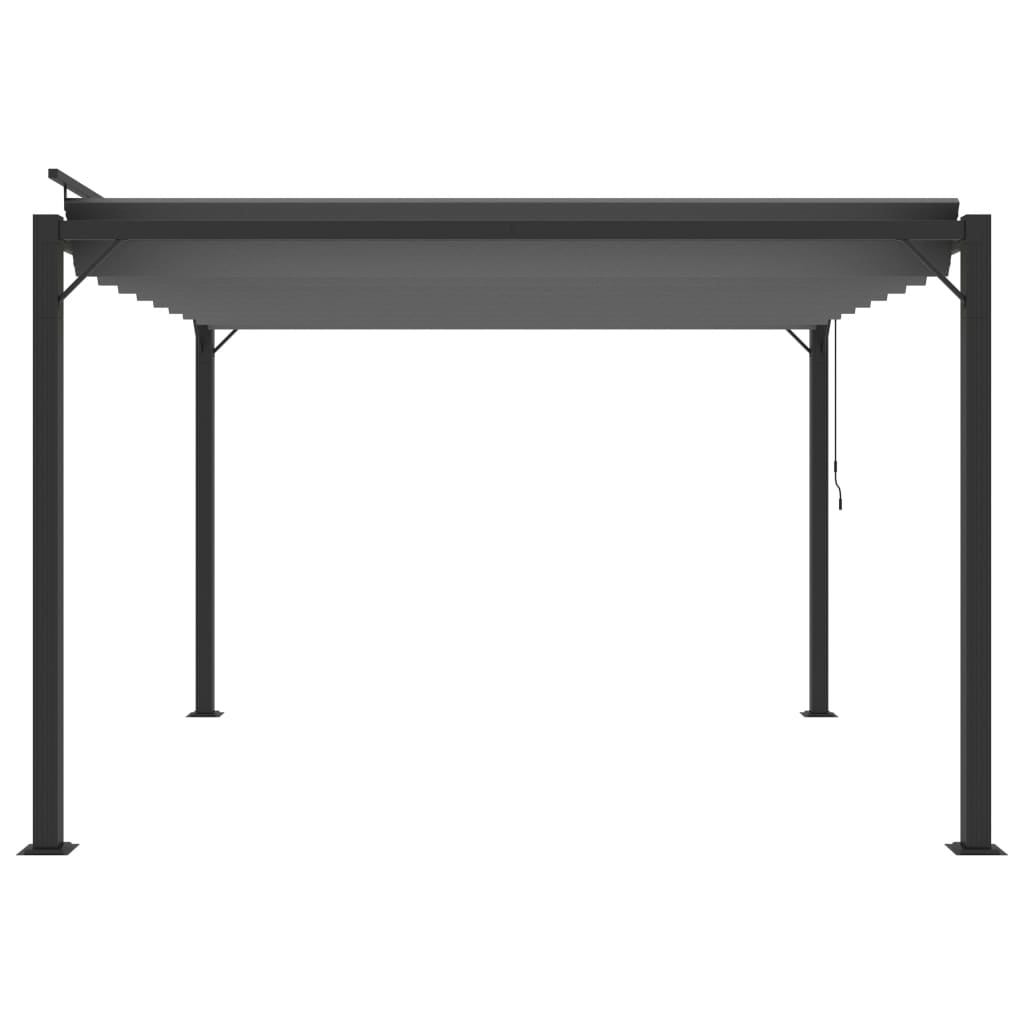 Pavillon mit Lamellendach 3x3 m Anthrazit Stoff und Aluminium