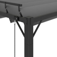 Thumbnail for Pavillon mit Lamellendach 3x3 m Anthrazit Stoff und Aluminium