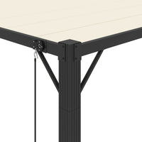 Thumbnail for Pavillon mit Lamellendach 3x4 m Creme Stoff und Aluminium
