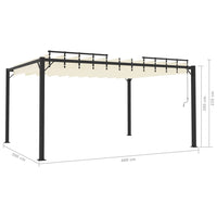 Thumbnail for Pavillon mit Lamellendach 3x4 m Creme Stoff und Aluminium