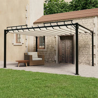 Thumbnail for Pavillon mit Lamellendach 3x4 m Creme Stoff und Aluminium