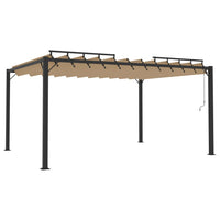 Thumbnail for Pavillon mit Lamellendach 3x4 m Taupe Stoff und Aluminium