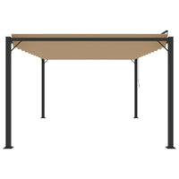 Thumbnail for Pavillon mit Lamellendach 3x4 m Taupe Stoff und Aluminium