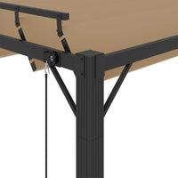 Thumbnail for Pavillon mit Lamellendach 3x4 m Taupe Stoff und Aluminium