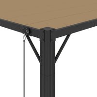 Thumbnail for Pavillon mit Lamellendach 3x4 m Taupe Stoff und Aluminium