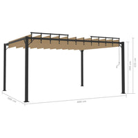 Thumbnail for Pavillon mit Lamellendach 3x4 m Taupe Stoff und Aluminium