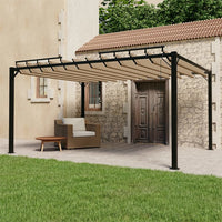 Thumbnail for Pavillon mit Lamellendach 3x4 m Taupe Stoff und Aluminium