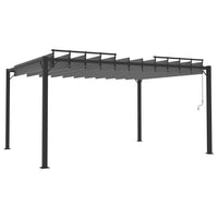 Thumbnail for Pavillon mit Lamellendach 3x4 m Anthrazit Stoff und Aluminium