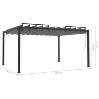 Thumbnail for Pavillon mit Lamellendach 3x4 m Anthrazit Stoff und Aluminium