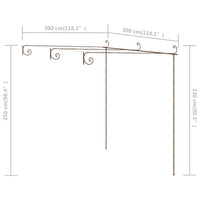 Thumbnail for Garten-Pergola Antik-Braun 3x3x2,5 m Eisen
