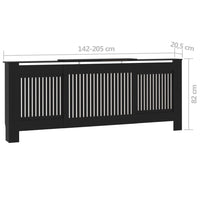 Thumbnail for MDF Heizkörperverkleidung Schwarz 205 cm